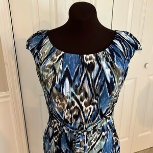 Blue pattern Tahari ASL straight dress. Size 10